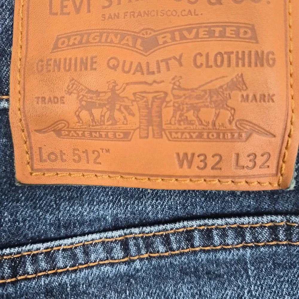 Levis Premium 512 Slim Taper Jeans Mens 32x32 Blue Denim 28833-0654 WaterLess